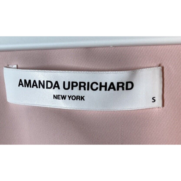 Amanda Uprichard Light Baby Pink Mini Shift Dress V Neck Small Flutter Sleeves - Picture 5 of 8